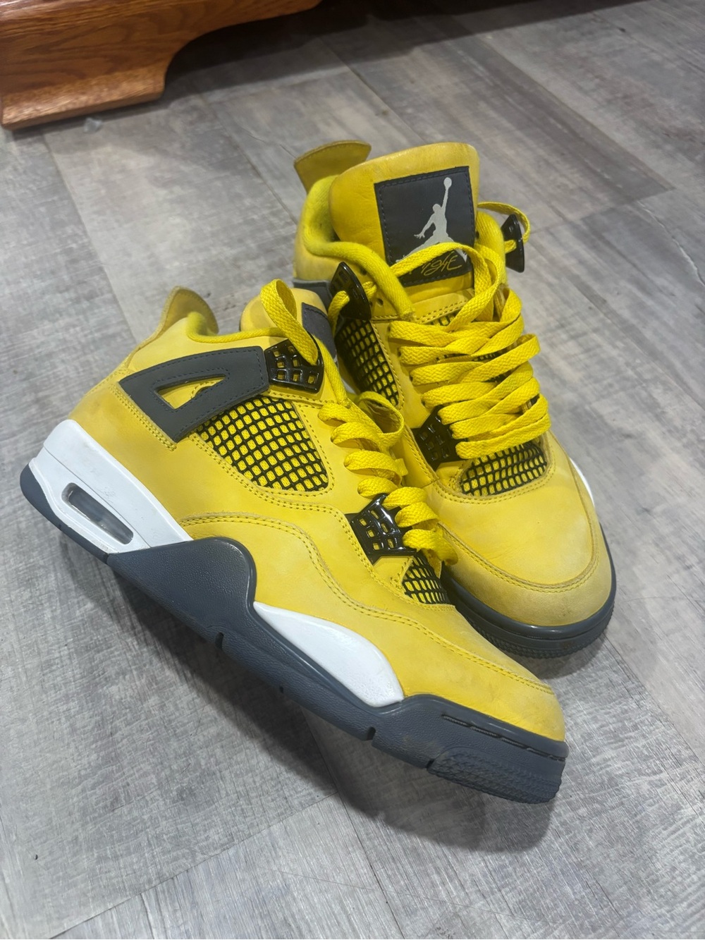 Jordan Men's Sneakers in Bright Yellow with Black Accents